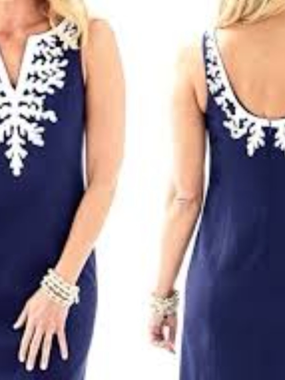 Lilly Pulitzer Gabby Shift Dress True Navy Blue White Sequin Size 4 EUC
